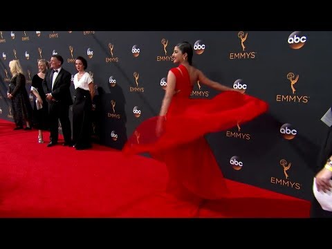 Priyanka Chopra twirling at  Emmy's Red Carpet 2016