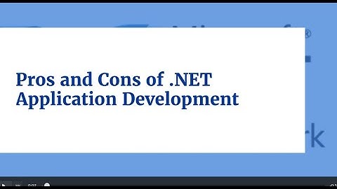 Pros and Cons of .NET Application Development