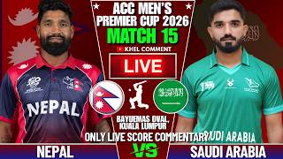 NEPAL VS SAUDI ARABIA ACC MEN'S PREMIER CUP 2026 MATCH 15 | LIVE SCORE & COMMENTARY | NEP BOWLING screenshot 5