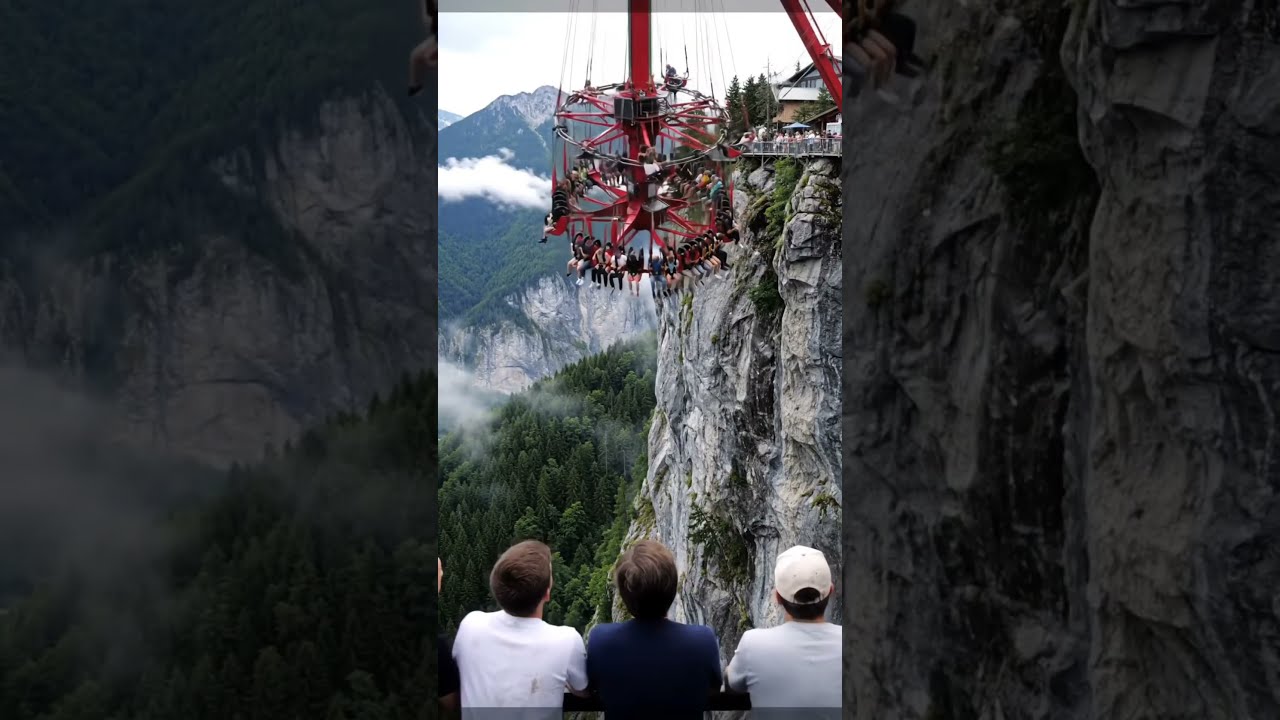 Cliffside Swing Snaps Mid Air Tourists Scream As Ride Breaks