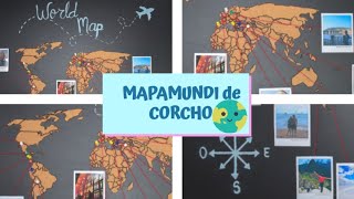 HAZ UN MAPAMUNDI DE CORCHO DIY🌎/ CORK WORLD MAP+(APRENDE HACER FOTOS POLAROID) El regalo perfecto🎁