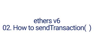 How to send Transaction in ethers V6