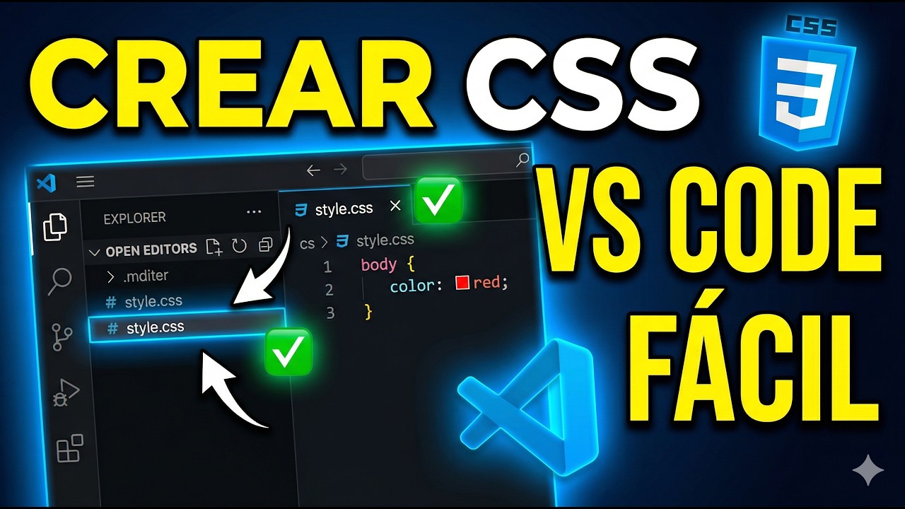 Como crear una hoja de estilos CSS en Visual Studio Code (RÁPIDO Y ...