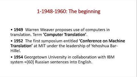 Brief History of Machine Translation