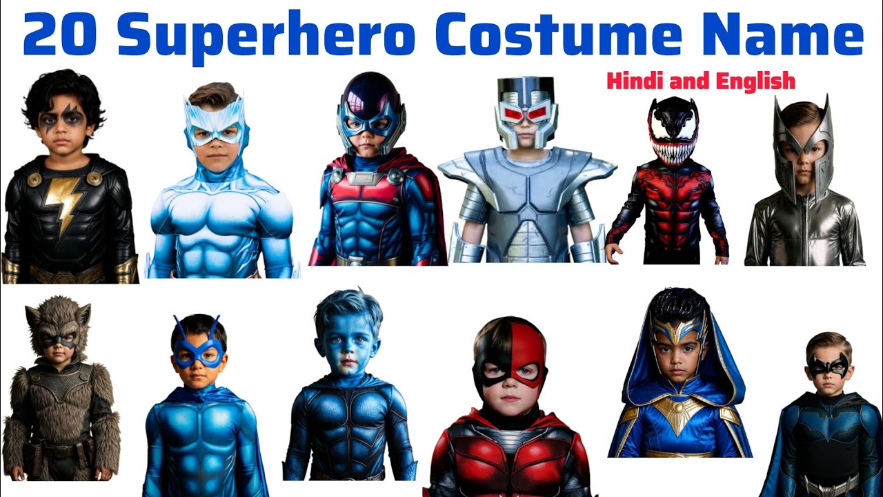 superhero costume name For kids सुपर हीरो के नाम | Kids learning | Fun Learning|Knowledge Video
