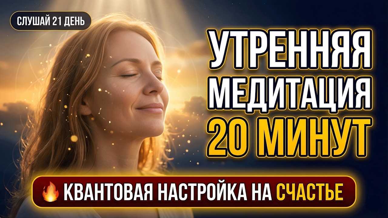 УТРЕННЯЯ МЕДИТАЦИЯ 20 Минут | Квантовая Настройка на Счастье и Исцеление