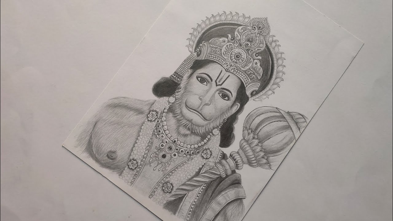 How To Draw Hanuman ji Sketch || Hanuman ji Ka Chitra 🙏 ️ #hanuman # ...