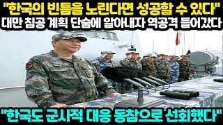 [해외반응] 한국의 빈틈을 노린다면 성공할 수 있다 대만 침공 계획 단숨에 알아내자 역공격 들어갔다 한국도 군사적 대응 동참으로 선회했다