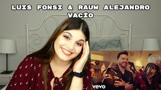 REACCIÓN: VACÍO - LUIS FONSI & RAUW ALEJANDRO (audio) | Cristina Black & White