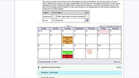 MyOpenMath- Calendar