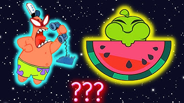 5 Om Nom and Nibble Nom and Patrick Eating Watermelon Sound Variations in 60 Seconds