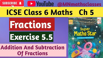 Icse class 6 super maths star,Chapter 5 , Fractions|| Ex 5.5  👍 Subscribe 👍 Like