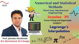 Curve Fitting and Regression Analysis | Lagrange&#39;s Interpolation  | Unit- 04