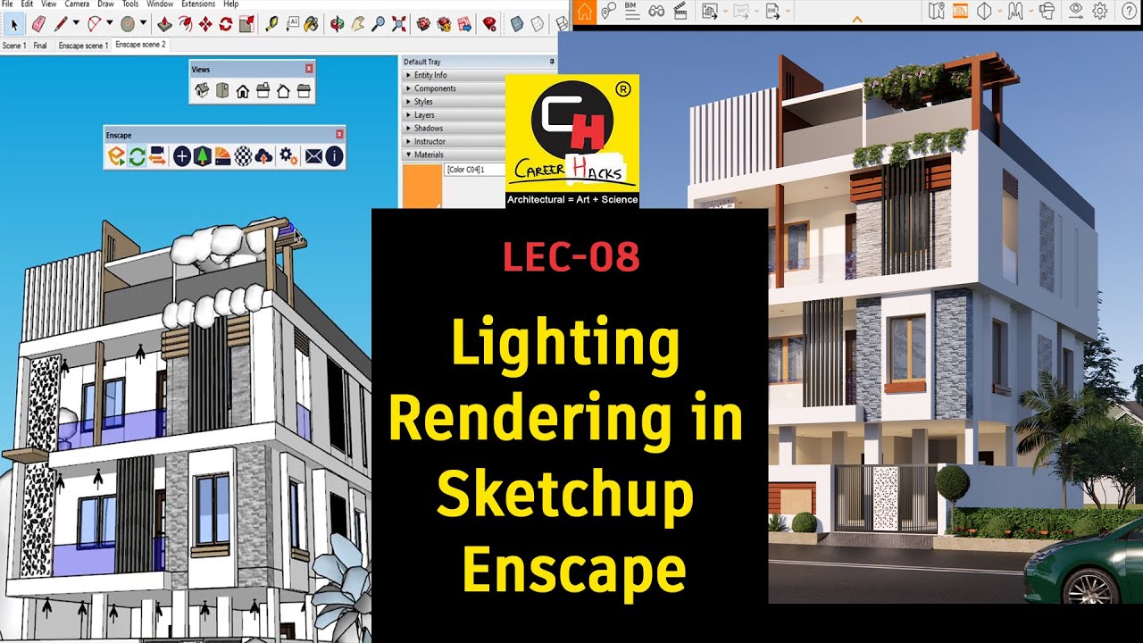 LEC-08 Enscape Lights | Lighting Rendering in Sketchup Enscape | Career ...