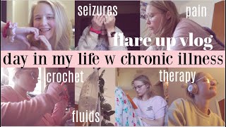 realistic day in my life w chronic illness; flare up vlog w pain, seizures, + more