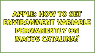 Apple: How to set environment variable permanently on macOS Catalina?