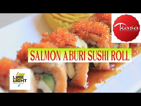 Salmon Aburi Sushi Roll    ร้าน KASA JAPANESE RESTAURANT LimeLight Avenue PHUKET