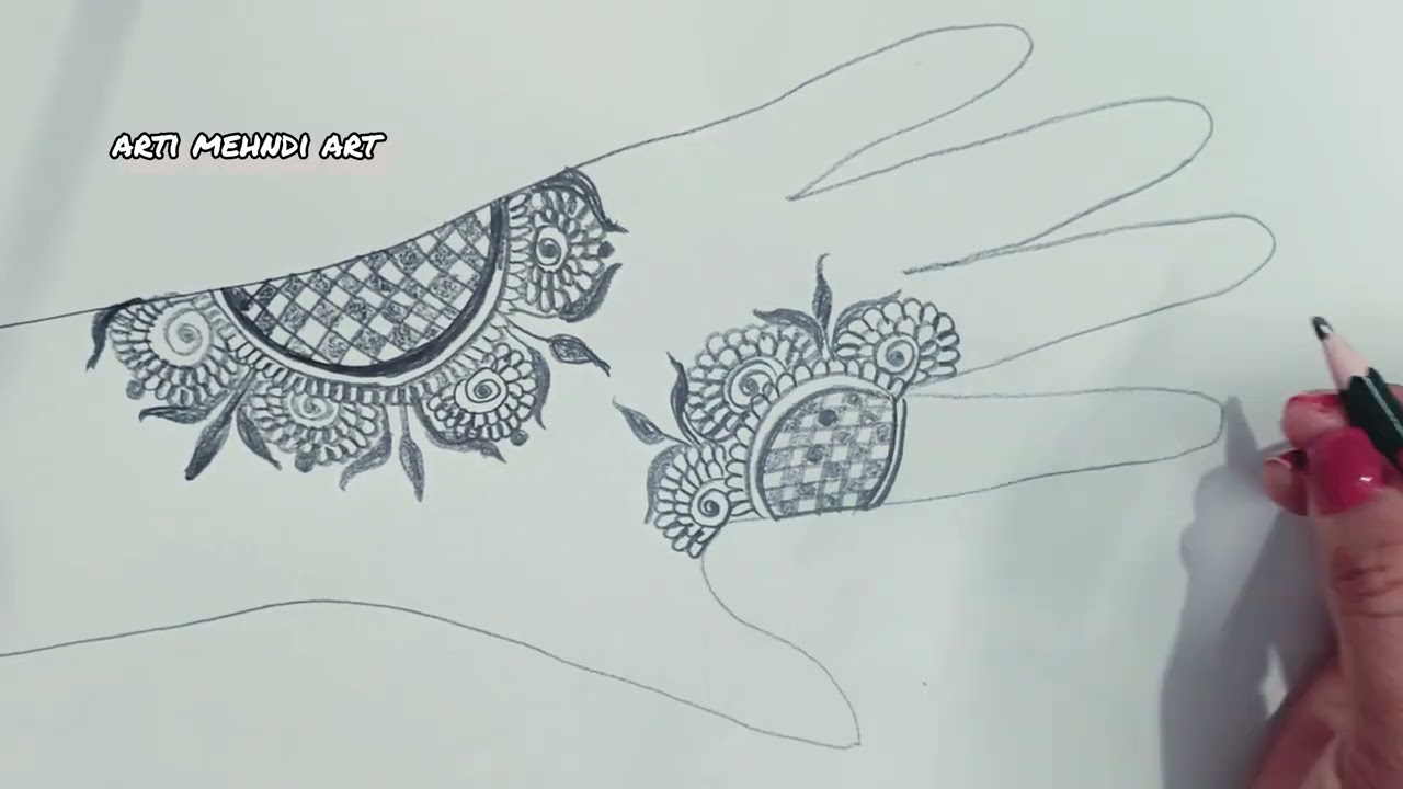 Trending pencil drawing mehndi designs 🥰