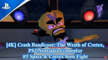 [4K] Crash Bandicoot: The Wrath of Cortex, PS2 Nostalgia Gameplay | #5 Space & Cortex Boss Fight