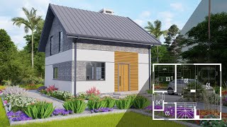 Çatı Katlı Küçük Köy Evi 7X8M Minimal Planlı