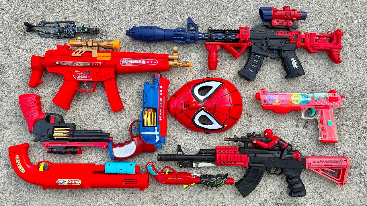 Spider-Man Gun, Gear Lights Gun, ak47, Sniper, NERF Gun, M16, Mp5 dan Electric toy gun