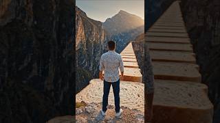 😱 Bread Bridge Over Deadly Mountains 🍞🏔️ AI Adventure #shorts