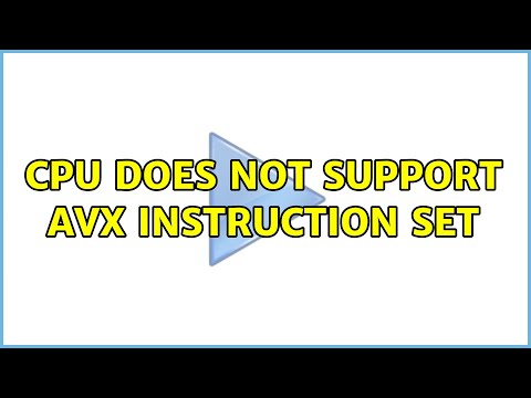 ЦП не поддерживает набор инструкций AVX