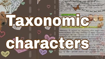 Taxonomic characters (m.sc. zoology notes in hindi)