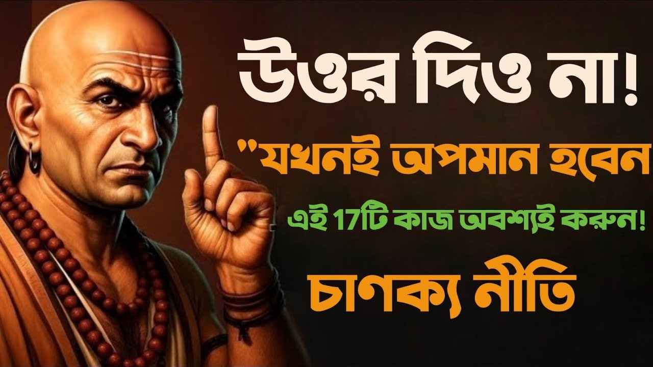 উত্তর দিও না! অপমান হলে এই 17টি কাজ করুন | Bengali Motivational Video By Acharya Chanakya