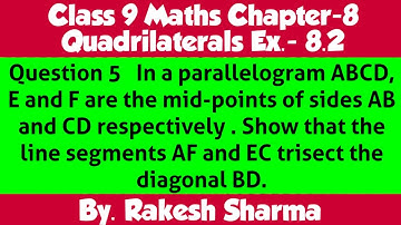 In a parallelogram ABCD, E and F are the mid-points of sides AB and CD respectively