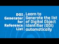 Learn to use automatic doi generator for the reference list