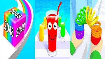Jelly Run 2048 VS Juice Run VS Toy Spring - All Levels Gameplay Android iOS Ep 1