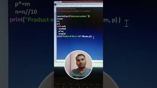 find Product of digits of a number using while loop #nitinsir #python #nive #viral #shorts #reels