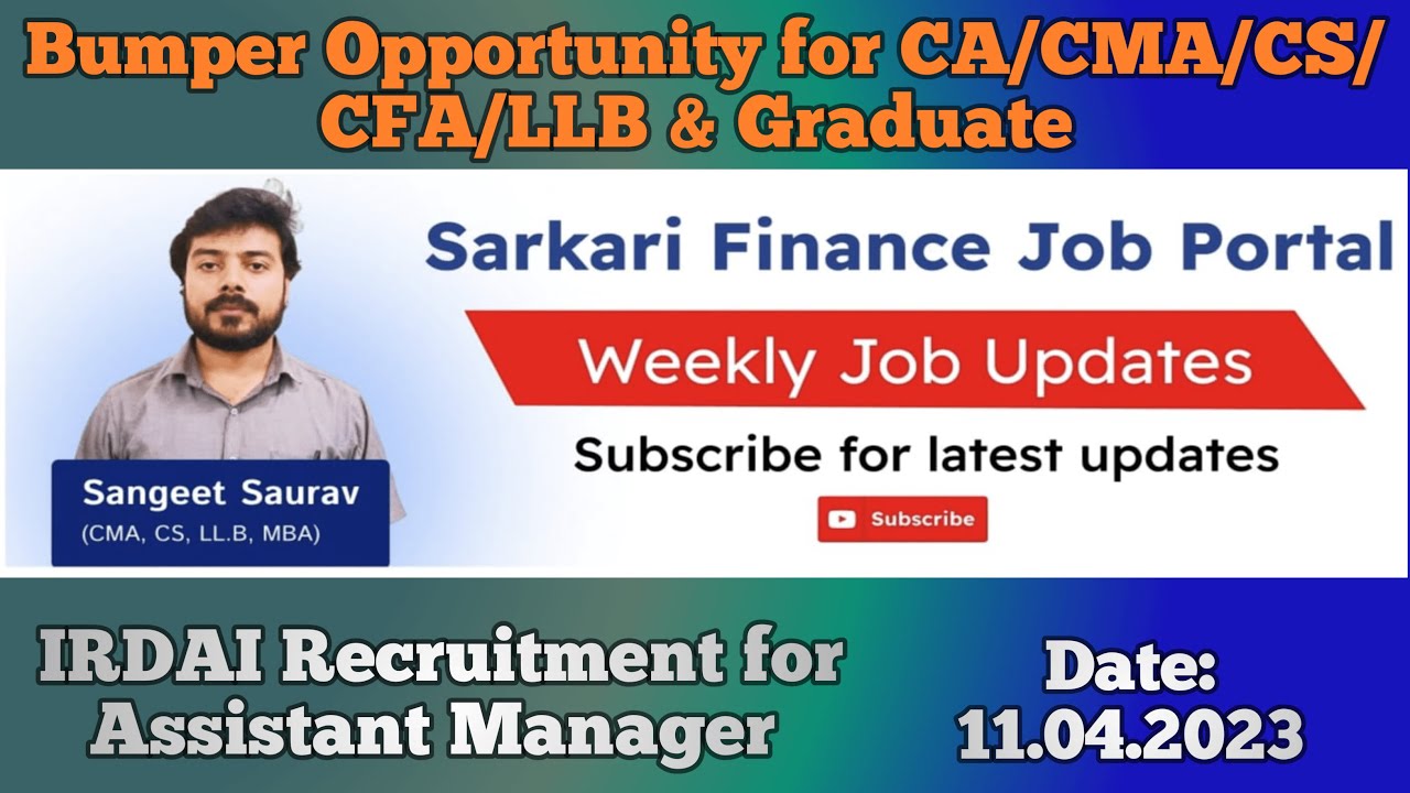 Govt. Job Update 11.04.23 at (IRDAI) 