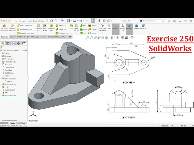 SolidWorks Tutorial For Beginners-Exercise 250 - YouTube
