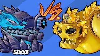 Plants vs. Zombies Fusion: Gatling Obsidian Turret 500X VS Golden Dr. Zomboss