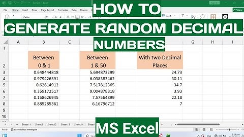 How to Generate Random Decimal Numbers in Excel | How to Create Random Decimal Values in Excel