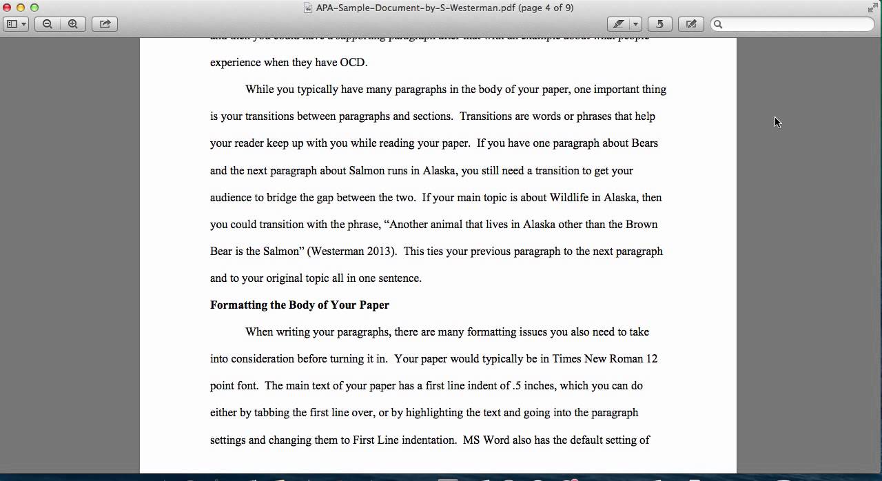 How To Write A Body Paragraph In Apa Format