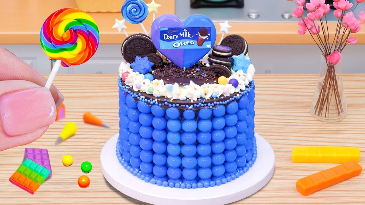 Corazón Azul y Púrpura de Chocolate 💙 Dulce y Encantador | Mini Cake Rainbow
