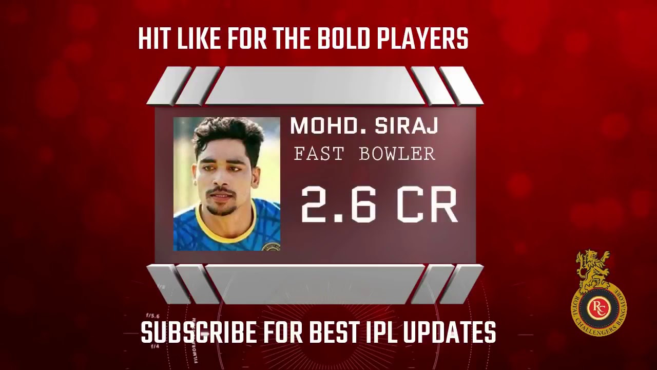 IPL Auction 2018 Royal Challengers Bangalore