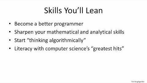 coursera - Design and Analysis of Algorithms I - 1.2 About the Course