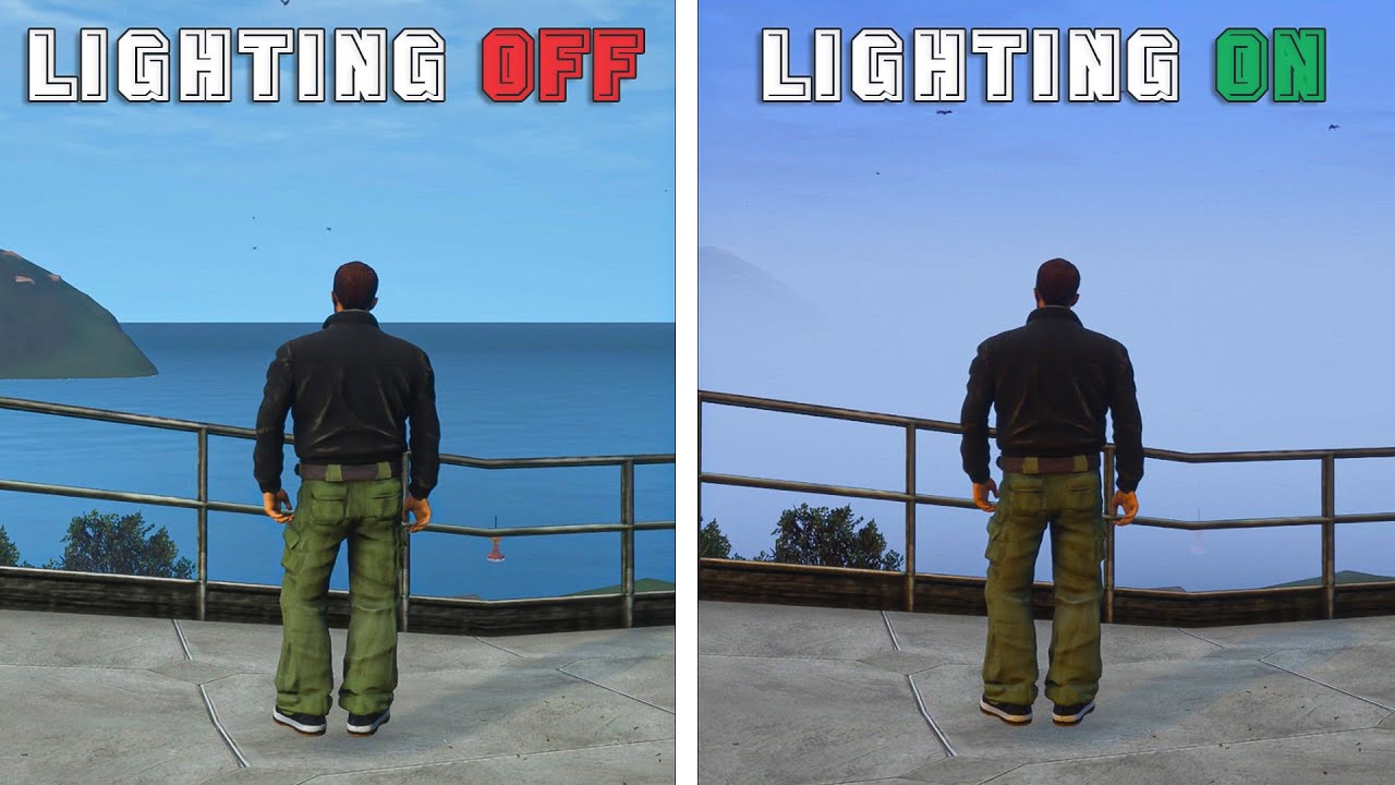 GTA III: Definitive Edition Classic Lighting Off vs On