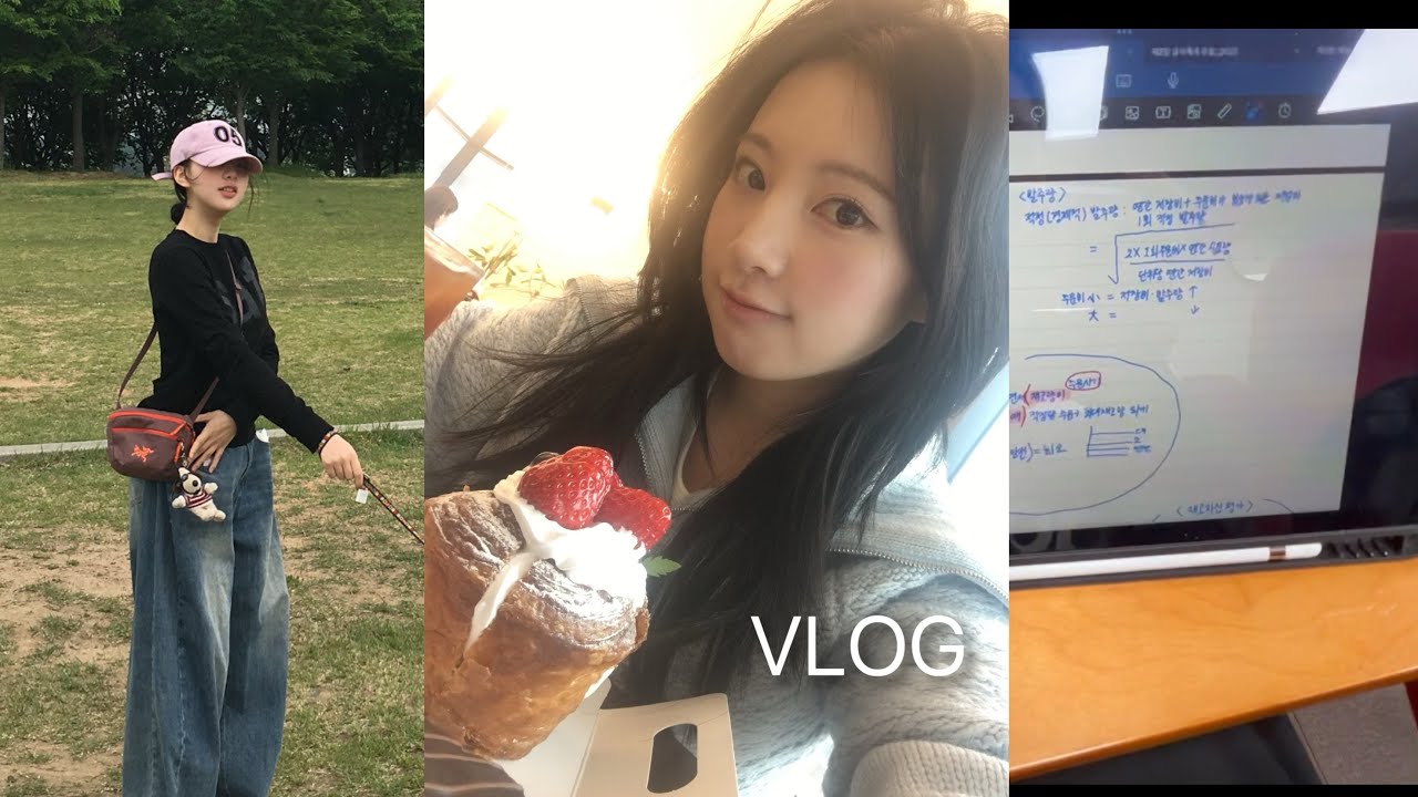 [VLOG] 📚끝나지 않은 시험기간📚 • 대학생 브이로그 • 피크닉(근데 악기후를 곁들인..)⛈️