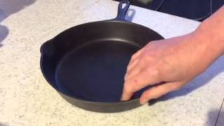 Griswold number 8 cast iron skillet w heat ring, on 704 G