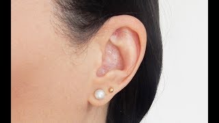 DIY Half Pear Stud Earrings Using Hot Glue Gun