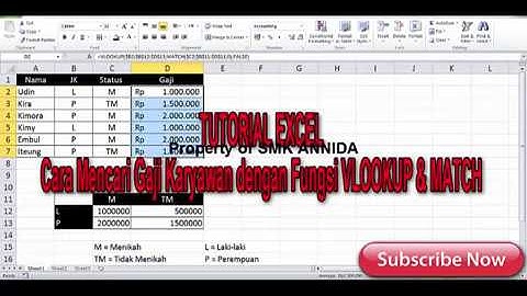 Tutorial Excel : Cara Mencari Gaji Karyawan dengan Fungsi VLOOKUP & MATCH