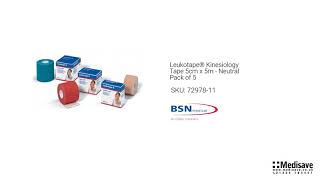 Leukotape Kinesiology Tape 5Cm X 5M Neutral Pack Of 5 72978 11