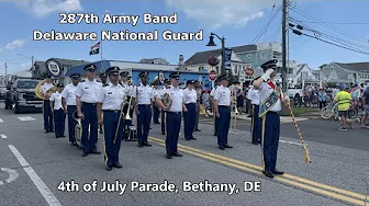 287th Army Band (Delaware National Guard) at the July 4th Bethany Parade 2023.