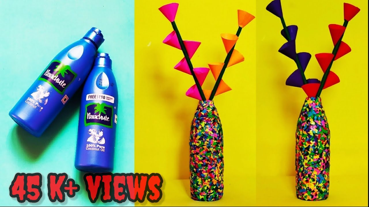 DIY Parachute Bottle Flower Vase Craft Home Decor Ideas Parachute ...