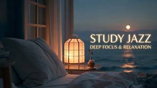 Relaxing Soft Jazz Music For Deep Sleeping And Studying With Midnight Sea Atmosphere Waves screenshot 5